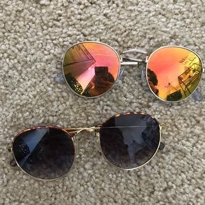 2 pairs of urban outfitters sunglasses